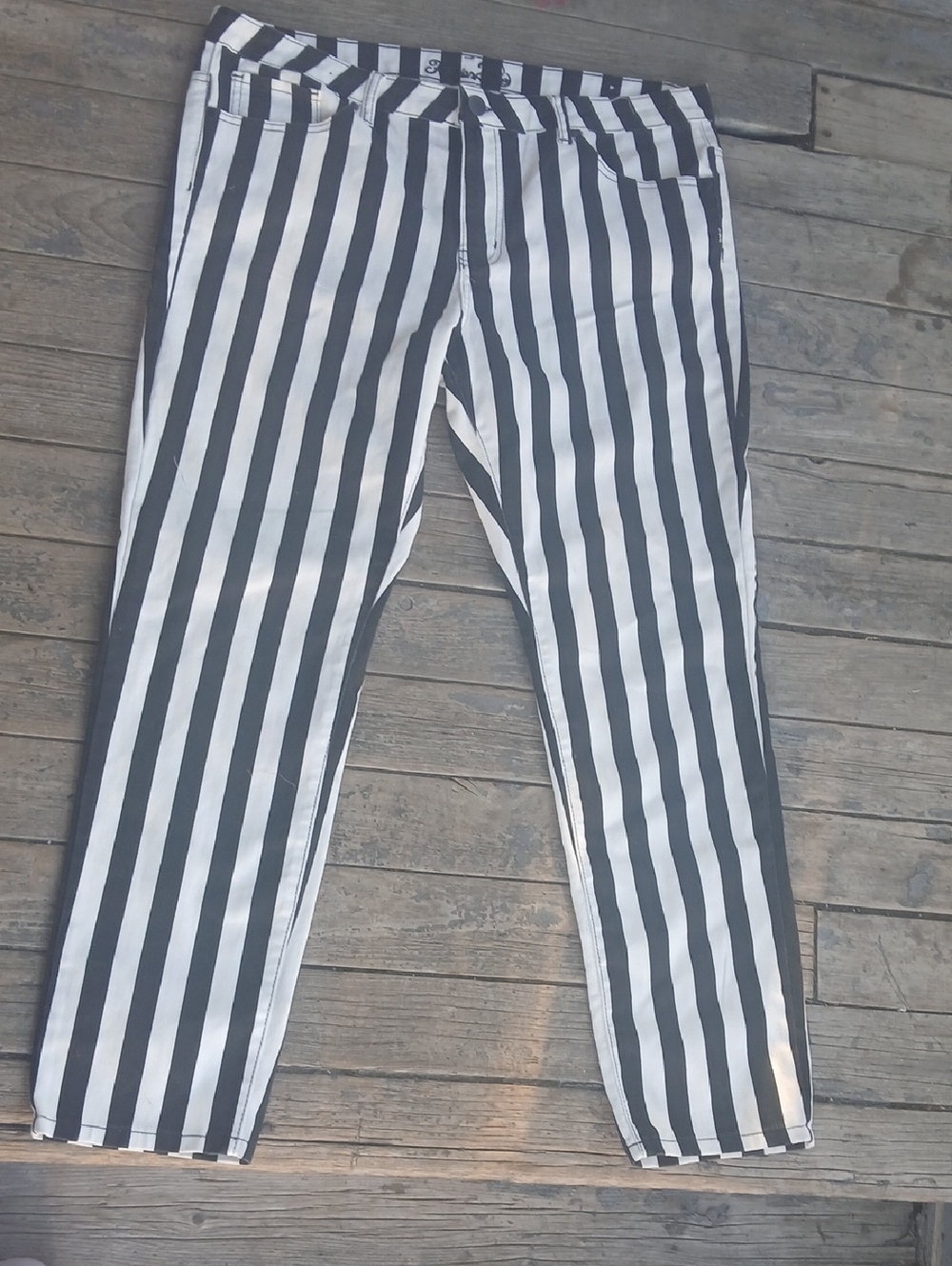 Black and White Vertical Stripe Pants